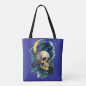 Heks Esthetische Gotische Bloemen Halloween Creepy Tote Bag (Achterkant)