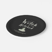 Heks Gaat Trouwen Halloween Bruidsfeest Papieren Bordje (Gekanteld)