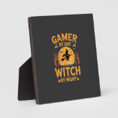 Heks Gamer Halloween Gaming Design Fotoplaat (Voorkant)