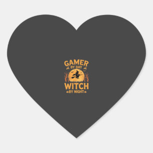 Heks Gamer Halloween Gaming Design Hart Sticker