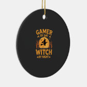Heks Gamer Halloween Gaming Design Keramisch Ornament (Rechts)