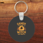 Heks Gamers Halloween Gaming Design Sleutelhanger (Voorkant)