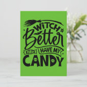 Heks, geef me mijn snoep terug kaart (Staand voorkant)