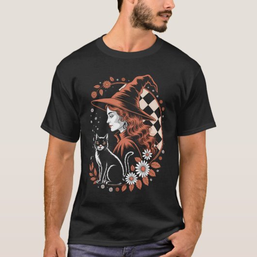 Heks Geruite Halloween T-shirt (Voorkant)