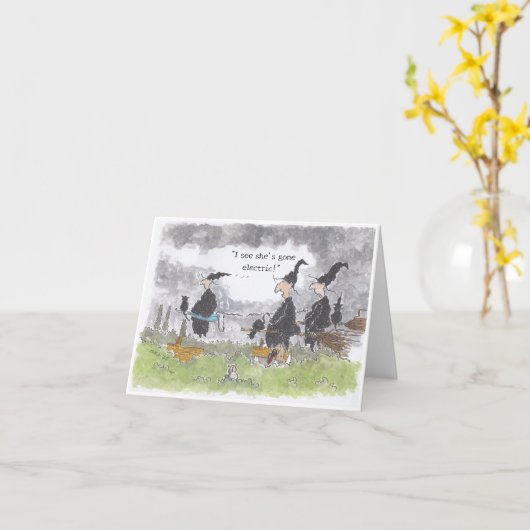 Heks Gevulde Halloween Kaart (Gele Bloem)