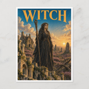 Heks, Gotische Fantasy Monster Briefkaart
