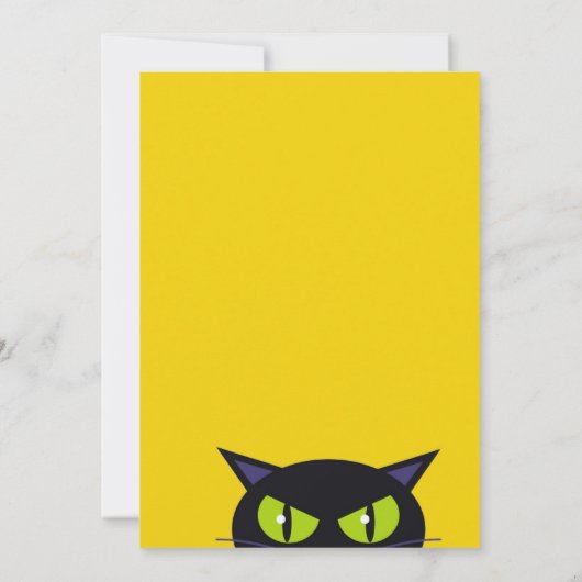 heks grappig pompoen schattig kat Halloween feest Kaart (Achterkant)