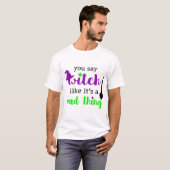 Heks Grappige Halloween  T-shirt (Voorkant volledig)