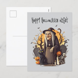 👻 Heks Halloween Ansichtkaart 🎃🧙‍♀️ Feestdagenkaart