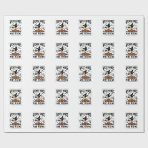 Heks Halloween Bezem Pompoen Maan Kunst Cadeaupapier