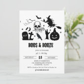  heks Halloween Boss & Booze Party Kaart (Staand voorkant)