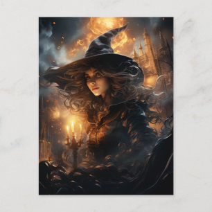 Heks Halloween Briefkaart