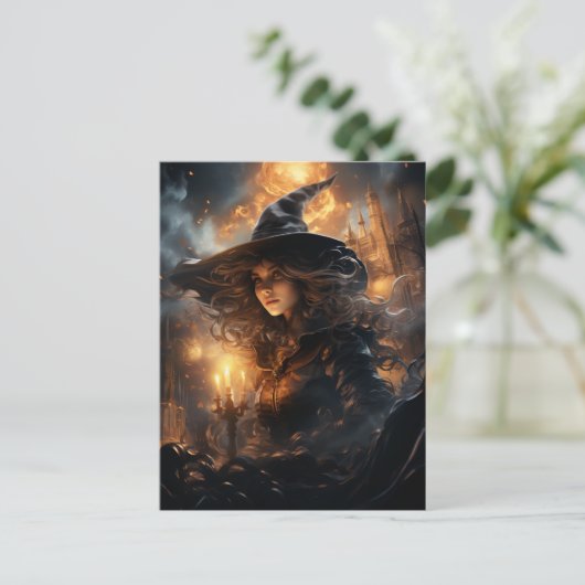 Heks Halloween Briefkaart (Staand voorkant)