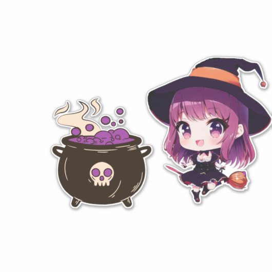 Heks/Halloween/herfst/oktober Sticker (Voorkant)