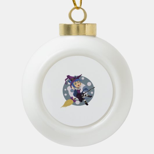 heks halloween keramische bal ornament (Voorkant)