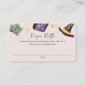 Heks Halloween Meisje Luier Raffle Baby shower Informatiekaartje (Voorkant)