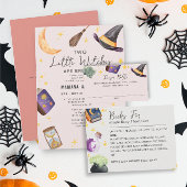 Heks Halloween Meisje Luier Raffle Baby shower Informatiekaartje