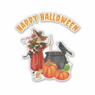 heks Halloween op maat gesneden vinyl Sticker