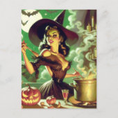  Heks Halloween Pin-Up Briefkaart (Voorkant)