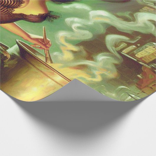 Heks Halloween Pin-Up Cadeaupapier (Hoek)