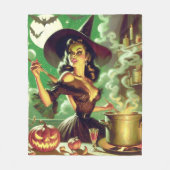  Heks Halloween Pin-Up Fleece Deken (Voorkant)