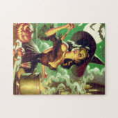 Heks Halloween Pin-Up Legpuzzel (Horizontaal)