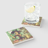  Heks Halloween Pin-Up Stenen Onderzetter (Zijkant)