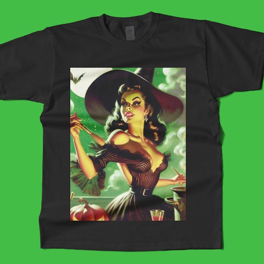  Heks Halloween Pin-Up T-shirt