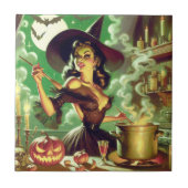  Heks Halloween Pin-Up Tegeltje (Voorkant)