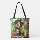 Heks Halloween Pin-Up Tote Bag (Achterkant)