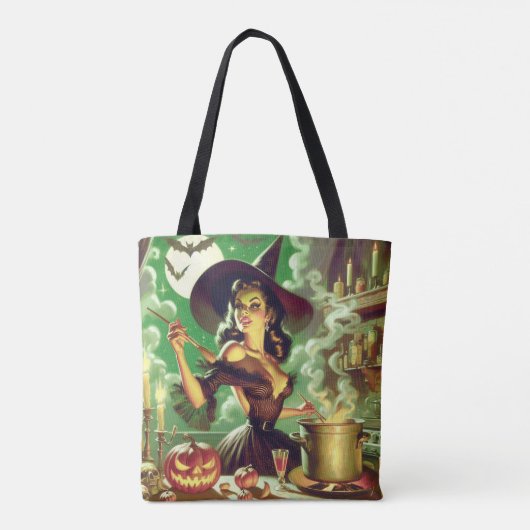  Heks Halloween Pin-Up Tote Bag (Achterkant)
