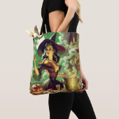 Heks Halloween Pin-Up Tote Bag (Dichtbij)