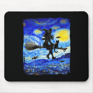 Heks Halloween Sterrennacht Van Gogh Esthetische P Muismat