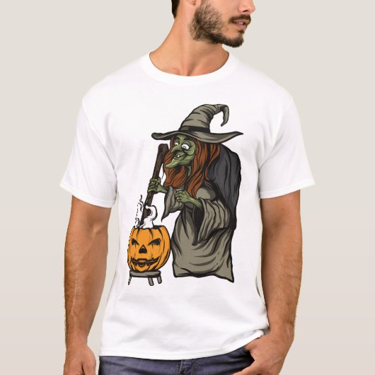 Heks Halloween T-shirt (Voorkant)