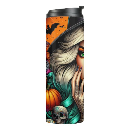 Heks Halloween Tumbler Thermosbeker (Gedraaid links)