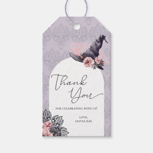 Heks Halloween Verjaardag of Baby shower Cadeaulabel (Voorkant)