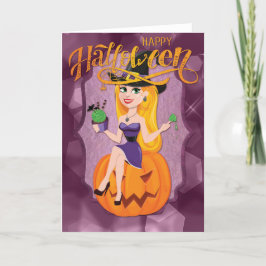 heks Happy Halloween Kaart