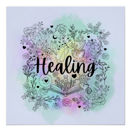 Heks Healing Touch: betoverend design Perfect Poster (Voorkant)