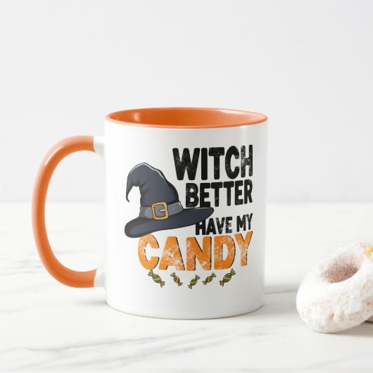 Heks, heb mijn snoepgoed Halloween Mok (Met donut)