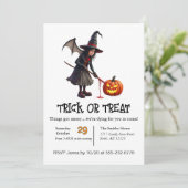 Heks heeft rommelige trick-or-treat gehad kaart (Staand voorkant)