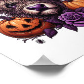 Heks Highland Halloween Koe Poster (Hoek)