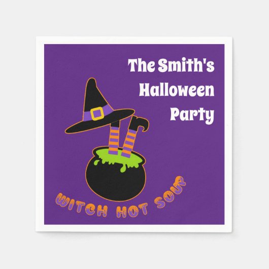 Heks Hot Soep Grappige Halloween Aangepaste naam Servet (Voorkant)