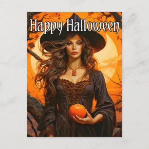 heks illustratie   Happy Halloween Briefkaart
