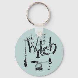 Heks Illustratieve oude wereld natuur Sleutelhanger