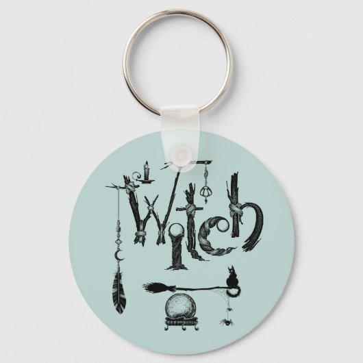 Heks Illustratieve oude wereld natuur Sleutelhanger (Voorkant)