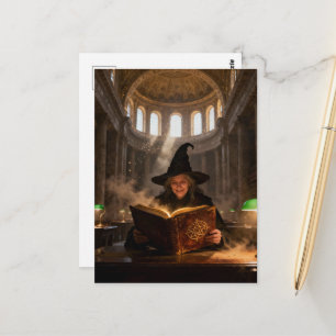Heks in de bibliotheek  briefkaart