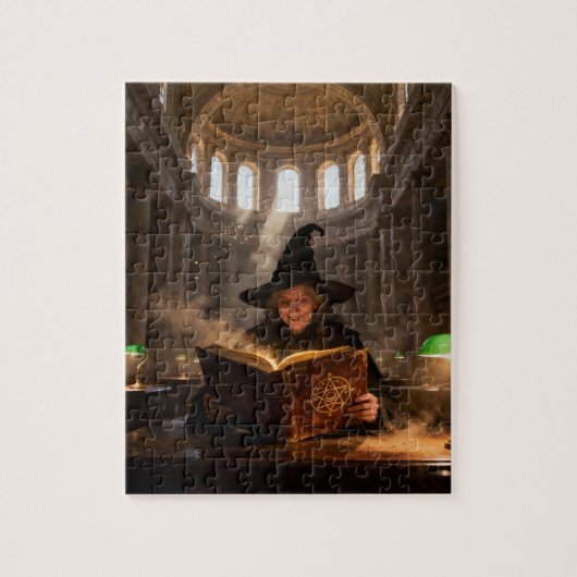 Heks in de bibliotheek legpuzzel (Verticaal)