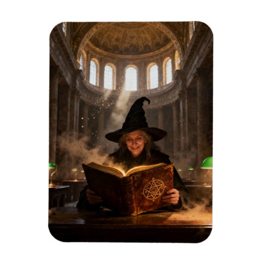 Heks in de bibliotheek  magneet (Verticaal)