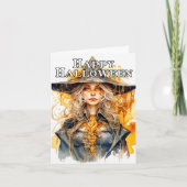 heks in de herfst gelukkig halloween kaart (Voorkant)