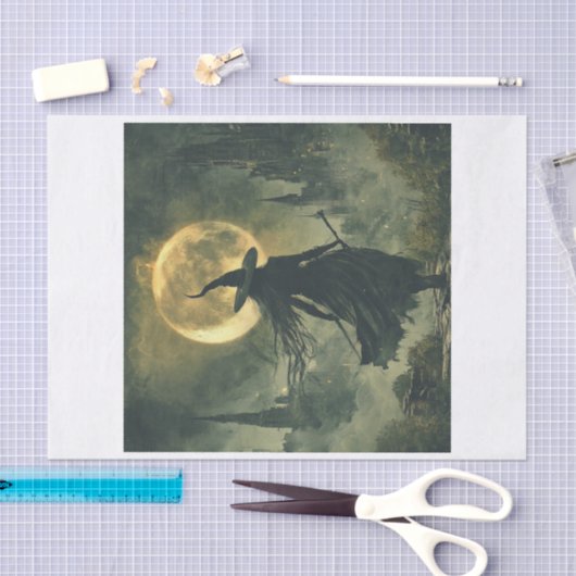 Heks in de nacht1 tissuepapier (Craft)